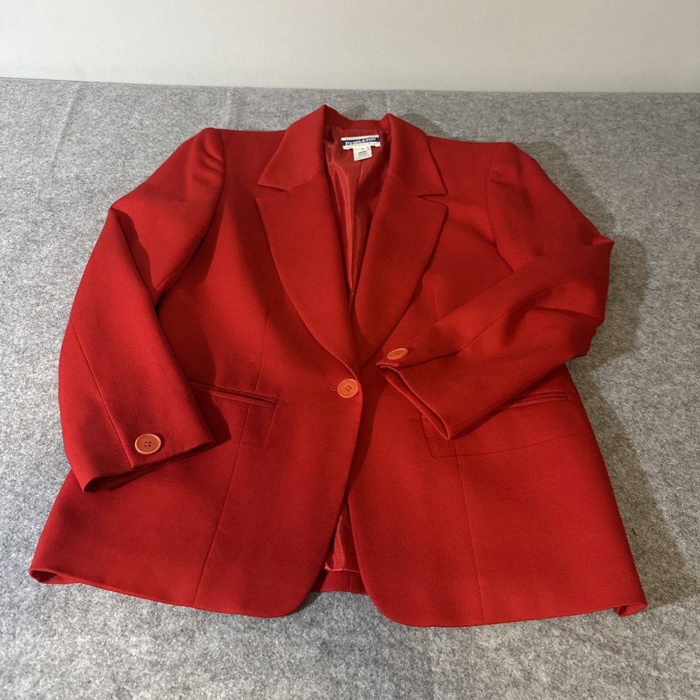 Vintage Women's Red 100% Virgin Wool Pendleton Blazer 4P Classic Career
